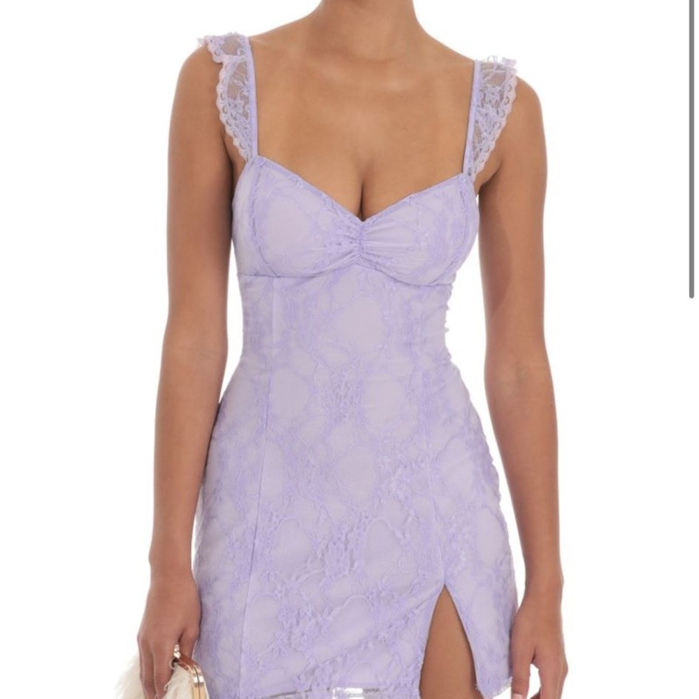 Lavender Lace Slip Dress